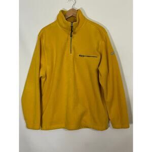 Izod PerformX Men's Yellow Fleece Quarter Zip Pullover Size Large Pre-Owned